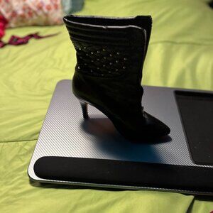 Leather Top-Studded Boots